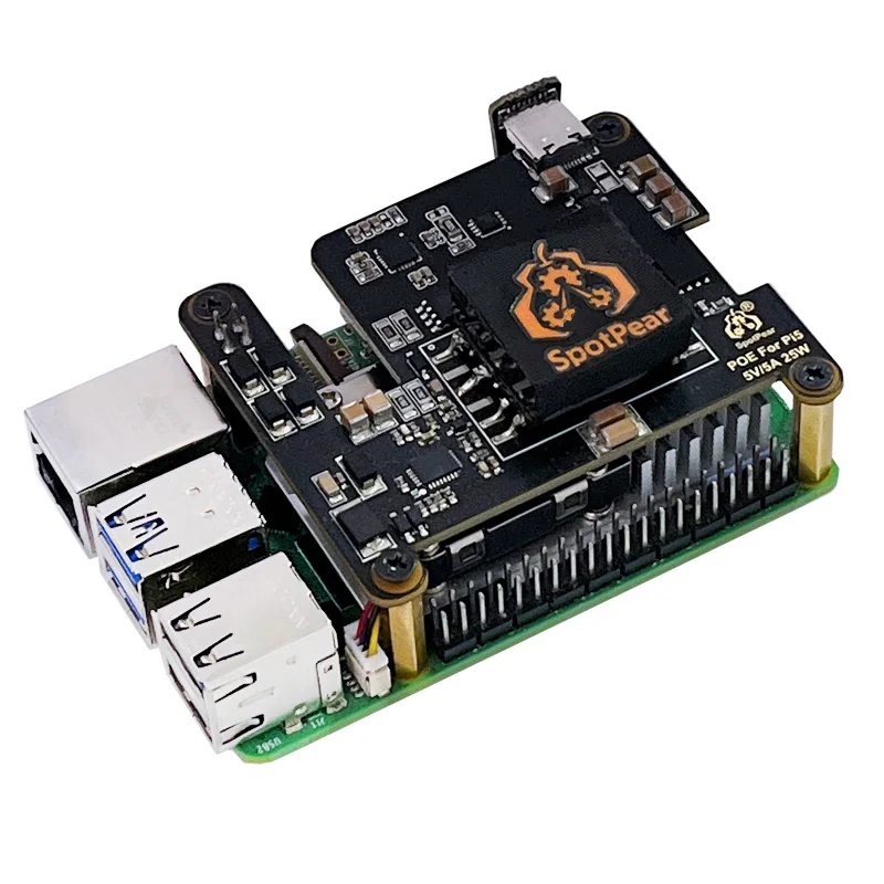 Raspberry Pi 5 POE With PD Trigger Activation & Active Cooler & PCIe-M.2-NVMe-SSD Type C Power Ethernet 802.3af/at For Pi5