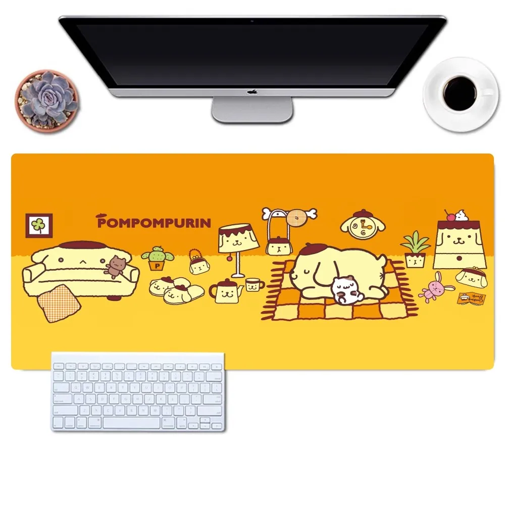 Imagem -02 - Grande Non-slip Lockedge Mouse Pad Bonito Mousepad Gaming Office Desk Pads Miniso Sanrio Pompompurin