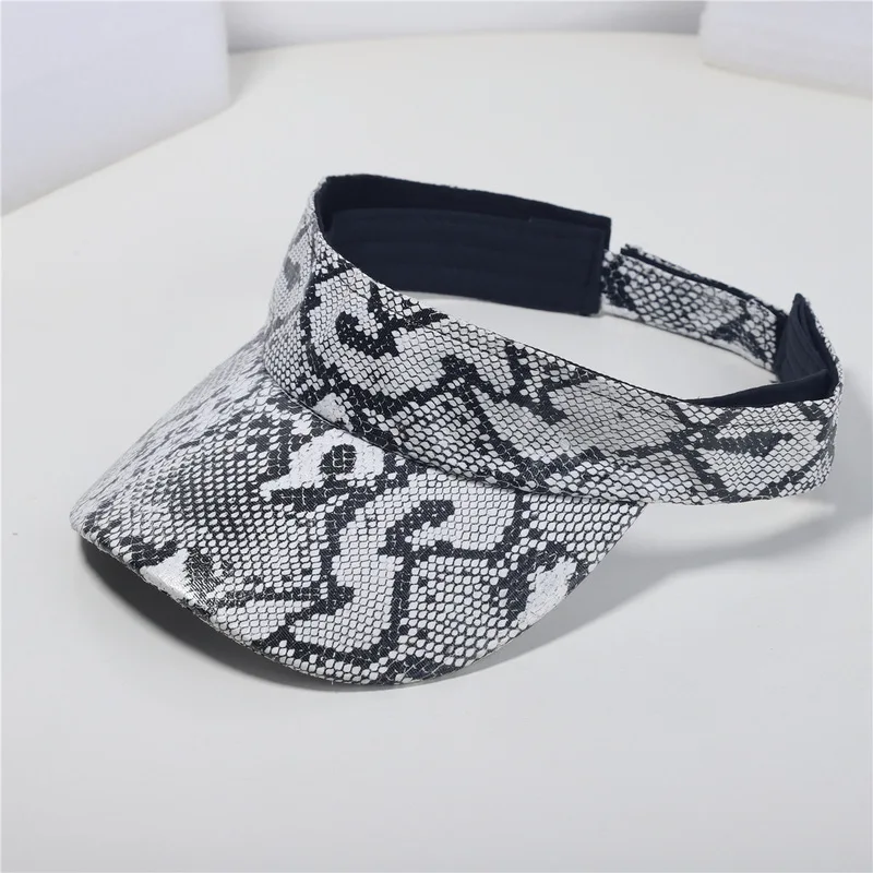Snake skin patternPUNew men's hip-hop hat, women's summer sun hat, personalized curved brim open-top hat