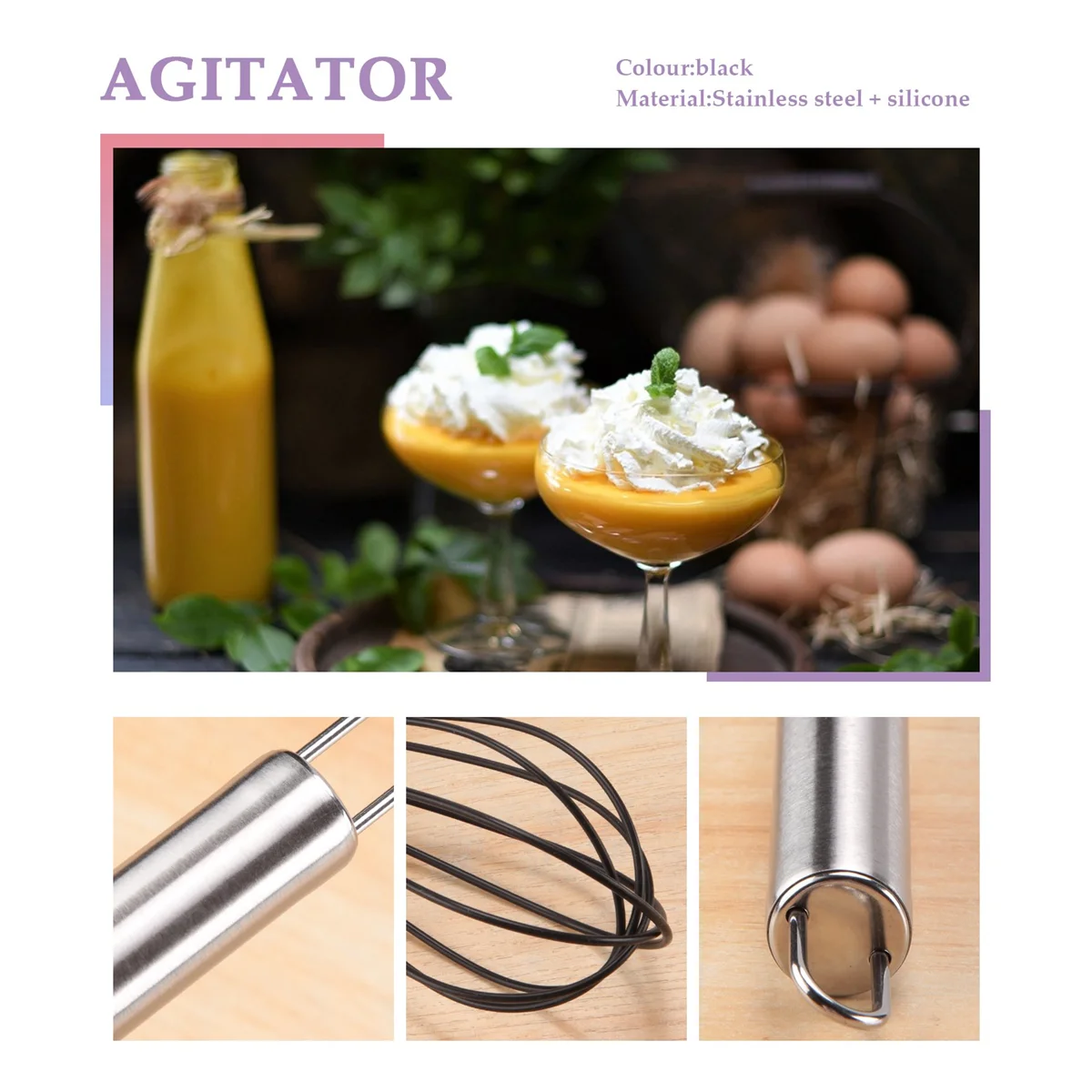 Силиконовый кухонный венчик, 10-дюймовый силиконовый венчик для взбивания яиц, очень прочный кухонный проволочный воздушный шар, нагрев 600 футов