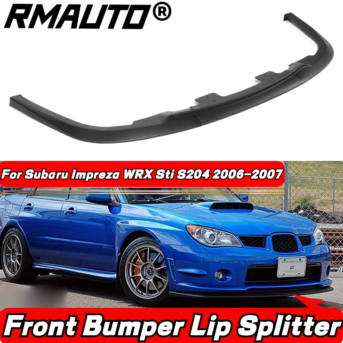 

Matte Black 3x Car Front Bumper Splitter Lip Diffuser Body Kit Spoiler Guard Protector For Subaru Impreza WRX Sti S204 2006-2007