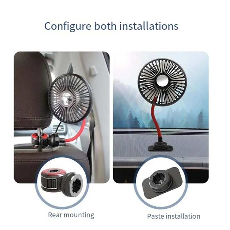 1 PCS USB Portable Fan For Car Backseat Fan 360Degree 3 Speeds Strong Wind 5V Fan With Adjustable Clip Electric Car Seat Fan