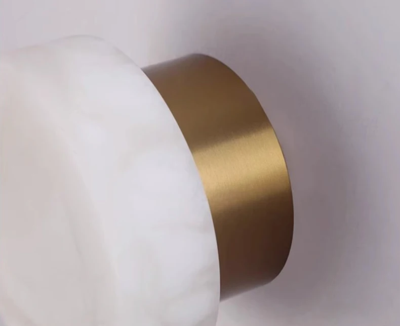 Real Marble LED Wall Lamp Black Gold Copper