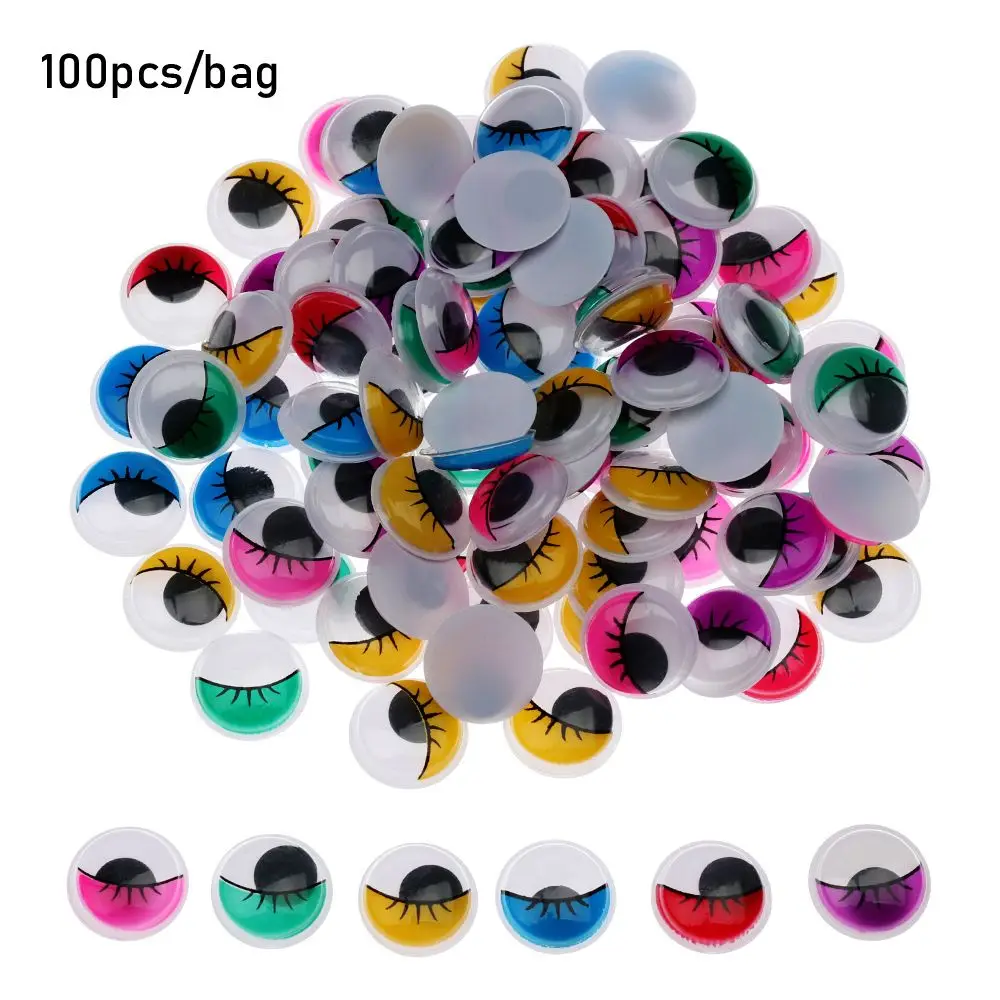 Kolorowe okrągłe wypchane zwierzęta części plastikowe machające ruchome oczy DIY lalki materiały pluszowe oko pandy 3D akcesoria dla lalek