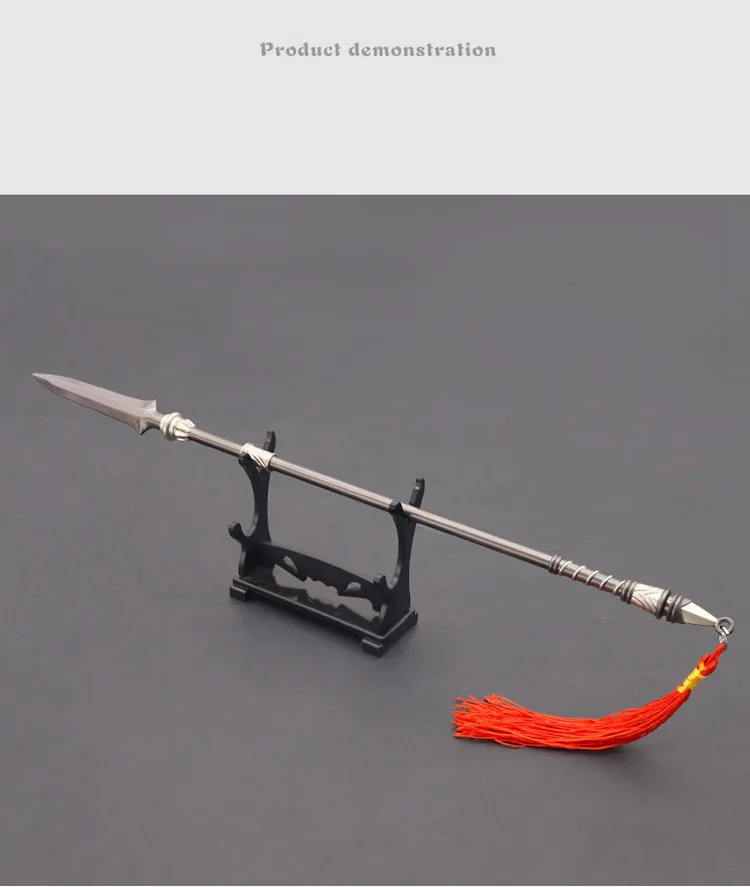 Miniature Cold Weapon Gentian Gun Long Spear Alloy Props Model Figure Toy In Stock For Fans Collection