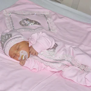 Dollbling-Conjunct of Luxury Clothing of the newborn baby, baby nursery, Hospital skirt, receiving blanket, breaking butterfly, pink lace, dollbling, 5pcs Main Main Sales Motherhood Girl - №2