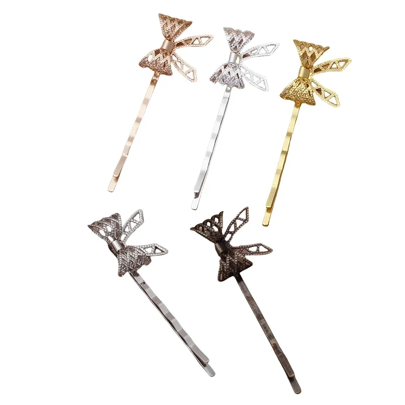 

BoYuTe (50 Pieces/Lot) Metal Flower Bowknot Hairpin Materials Handmade Diy Hair Accessories