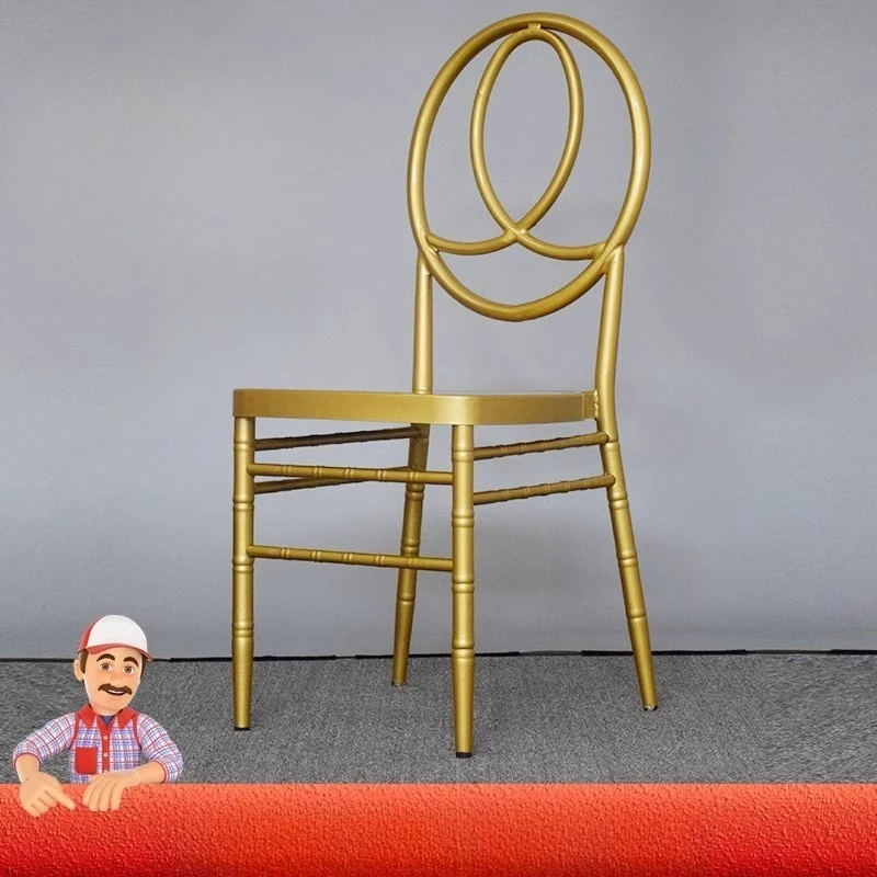 

European Wedding Phoenix Wrought Iron Metal Round Back Banquet Dining Chair Hotel Chair Theme Wedding