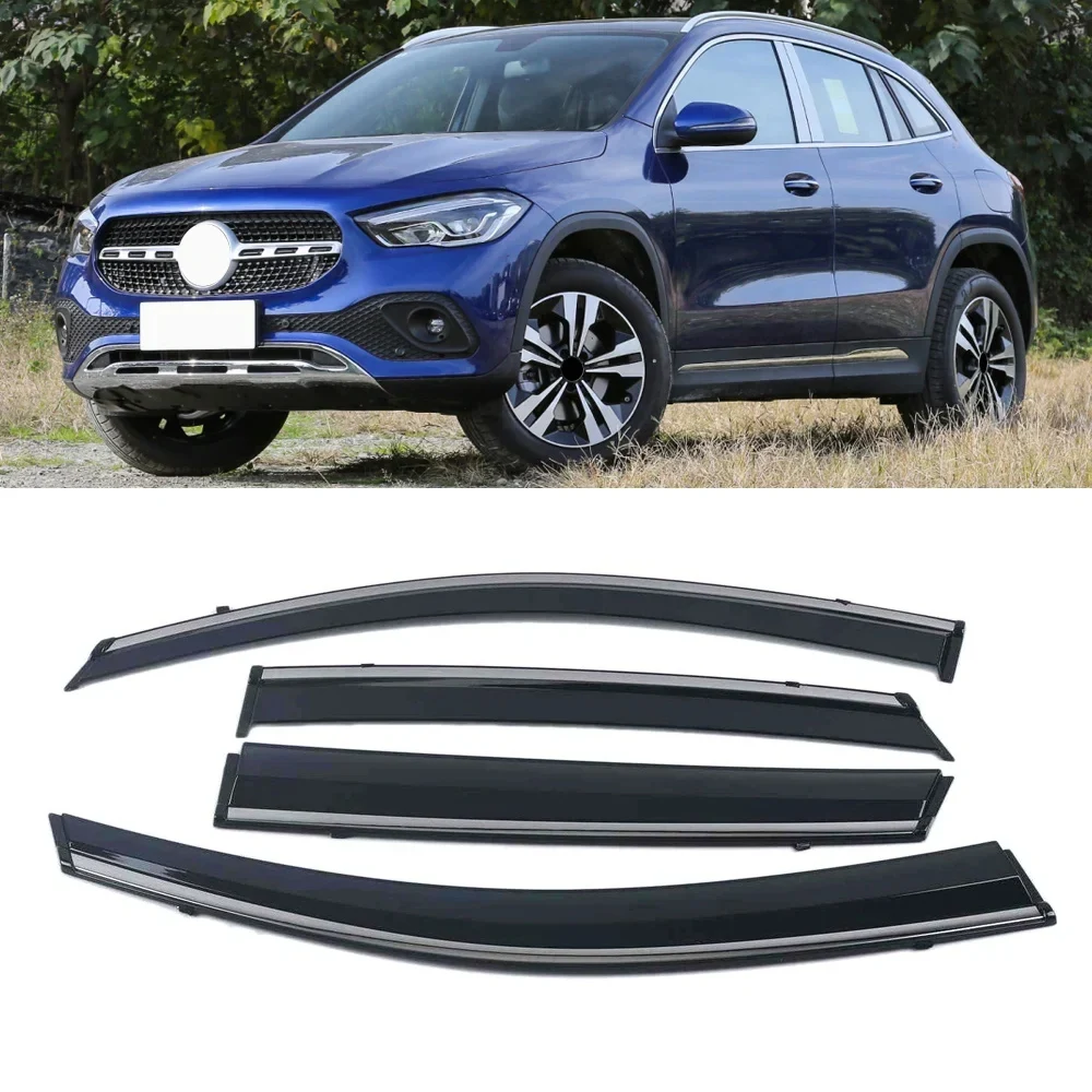 

For Mercedes-Benz GLA 2020-2023 H247 Car PC Window Sun Rain Shade Visors Shield Shelter Protector Cover Trim Frame Sticker
