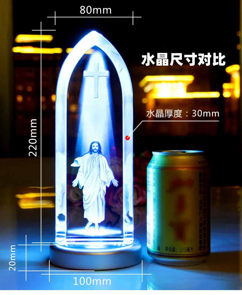 

Special offer LARGE best gift Catholic Christianity Religious Jesus Christ Advent God Blessing 3D Crystal statue