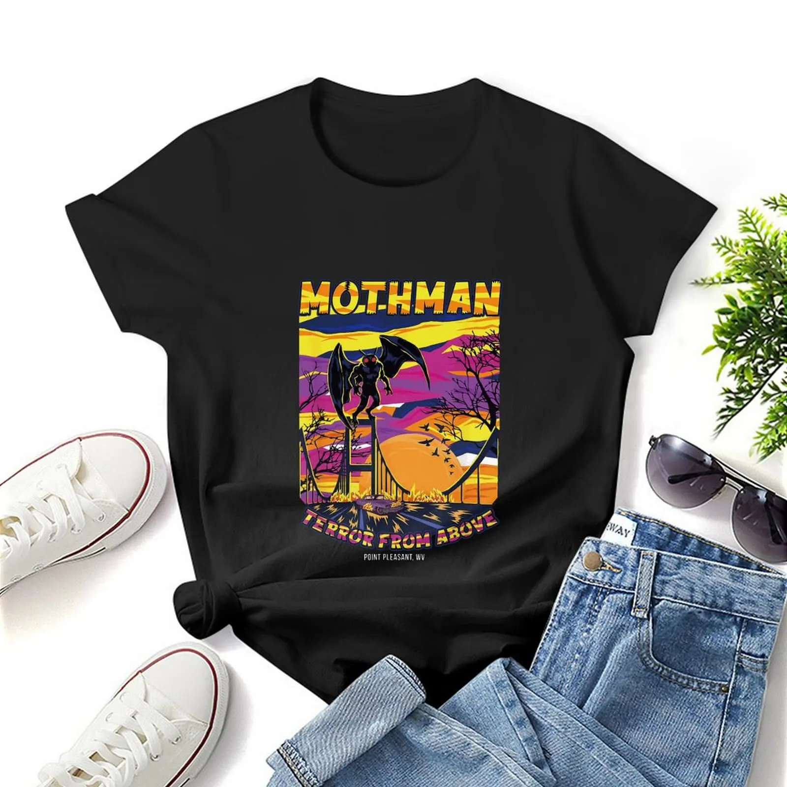 Mothman Harbinger of Doom Lustiges Kryptid Geschenk On Women Shirt Casual Short Sleeved Female Tee T-Shirt Size S-4XL