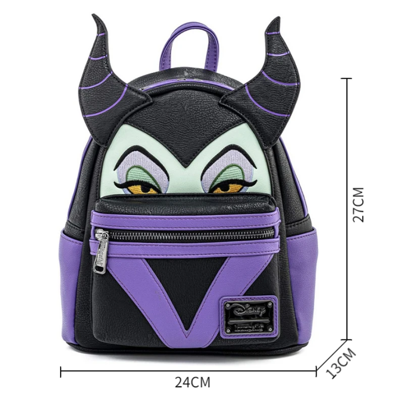 Disney PU Leather Maleficent Backpack Around Maleficent Women\'s Backpack Girls Casual School Bag Halloween Props Christmas Gifts