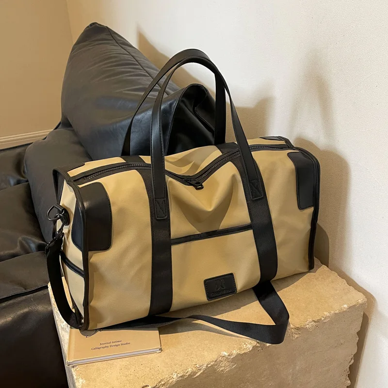 

Large Capacity Travel Bag That Can Be Carried or Carried Fashionable Luggage Retro Handbag Dry Wet Separation Sports and Fitness