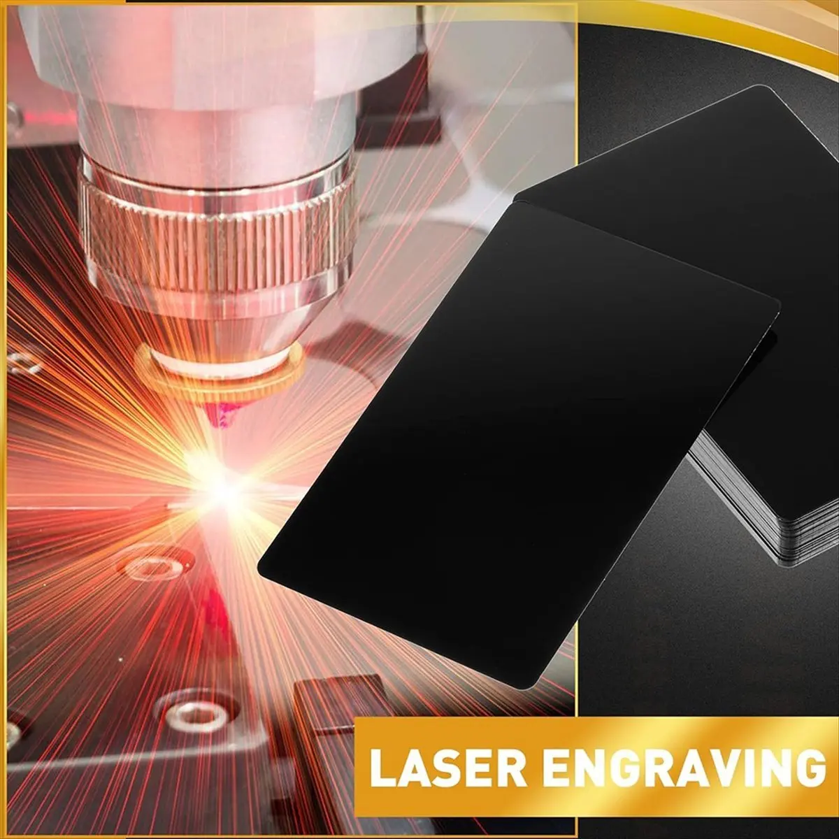 ABJY 550 pièces cartes de visite en métal gravure plaques d'aluminium pour l'artisanat feuilles de métal polyvalentes 0,01 pouces d'épaisseur, noir