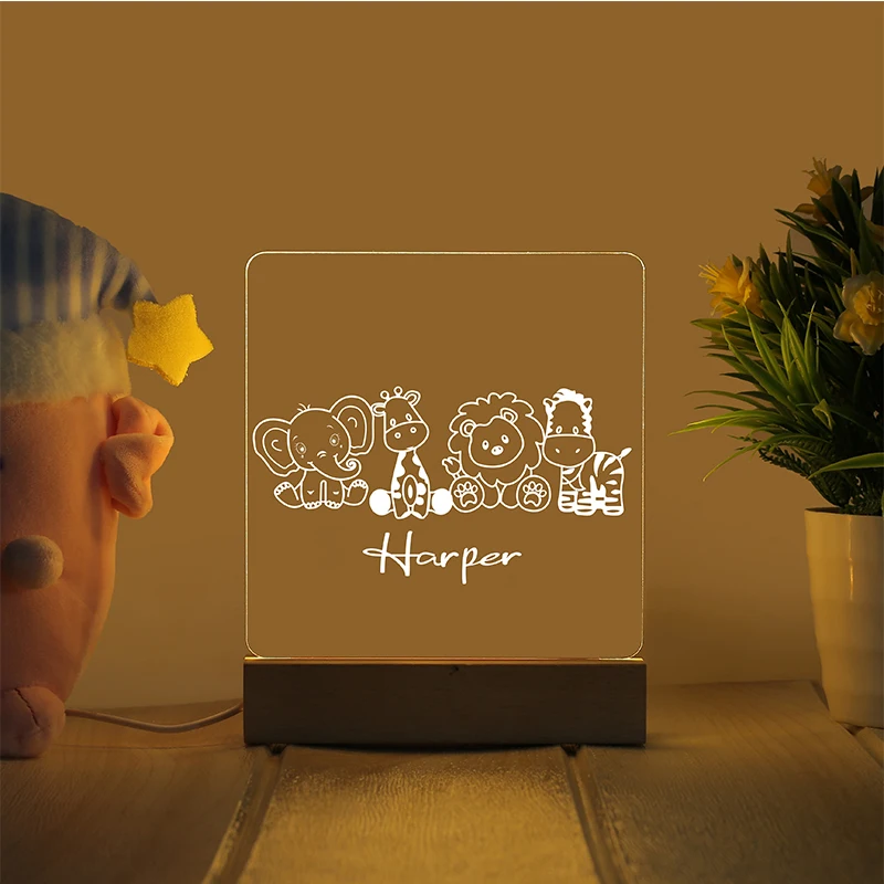 Personalized Name Night Light 1st Birthday favor custom lamp for baby shower unique night light for nursery Kids room decor