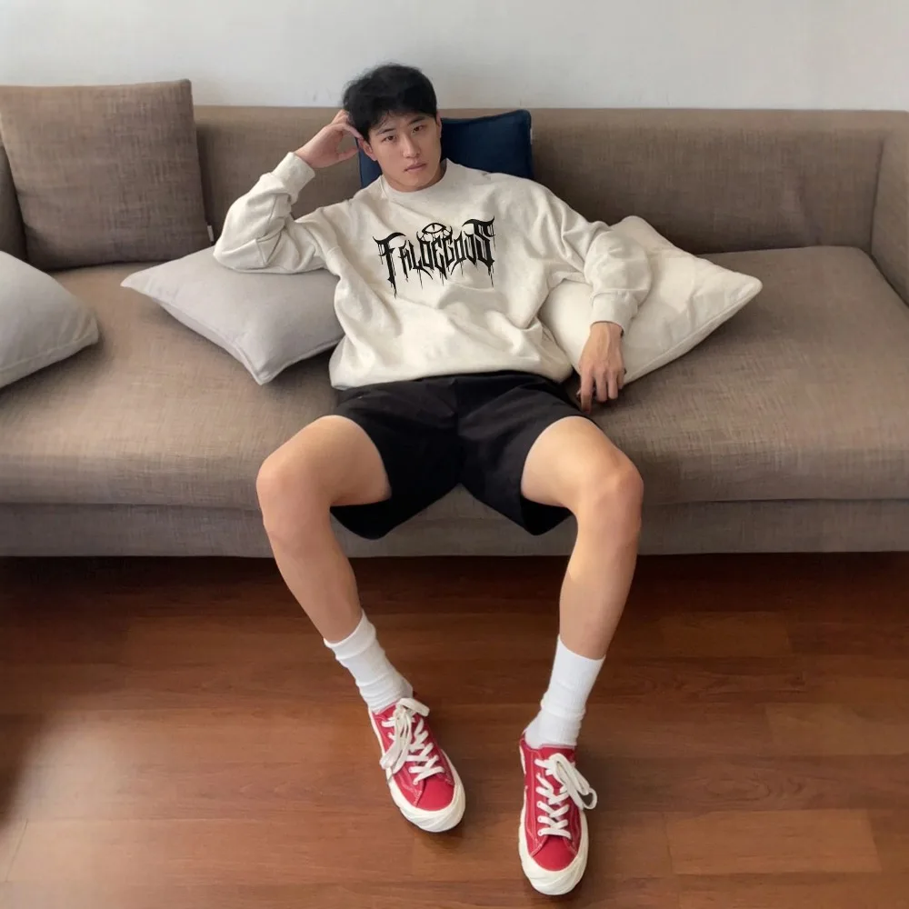 American Retro Letter Print Plush Sweatshirt Men Autumn Winter 2025 New Oversize Pullover Long sleeve Y2K Top Men Warm clothing