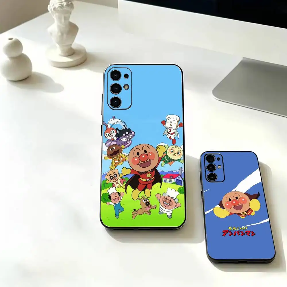 Cartoon Anpanman-n  For Samsung  Series s21 s22 s23 s24 s25 FE Plus Soft Black Cover