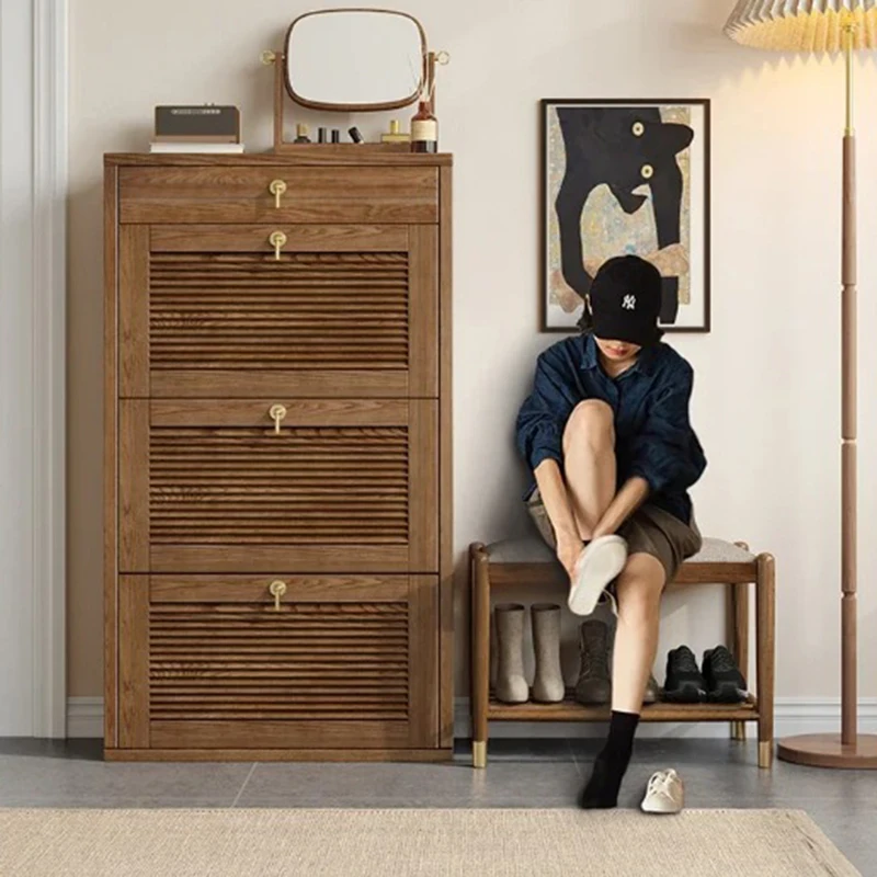 Entrance Hall Retro Shoe Cabinets Organizer Shelf Home Display Shoes Cabinet Hallway Vertical Archivadores Trendy Furniture
