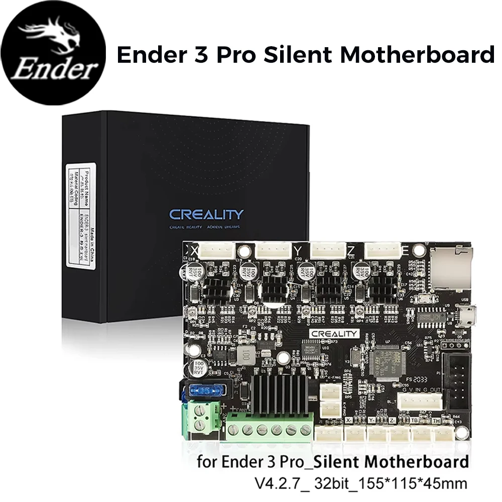 

Creality Ender 3 Pro Silent Motherboard Kit 32 Bit Upgraded High Performance V4.2.7 with TMC2225 Driver Marlin 2.0.1