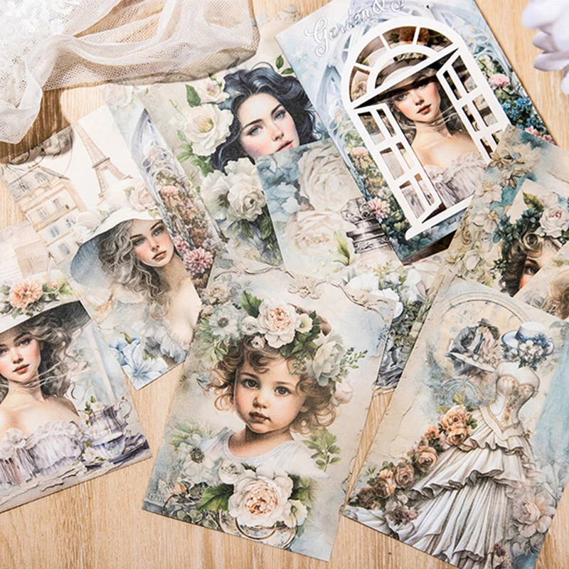 30 ชิ้น/แพ็ค Garden และ Maiden Series Scrapbooking ตกแต่งวัสดุกระดาษที่สมบูรณ์แบบสําหรับ Collage Journaling หัตถกรรม DIY อุปกรณ์