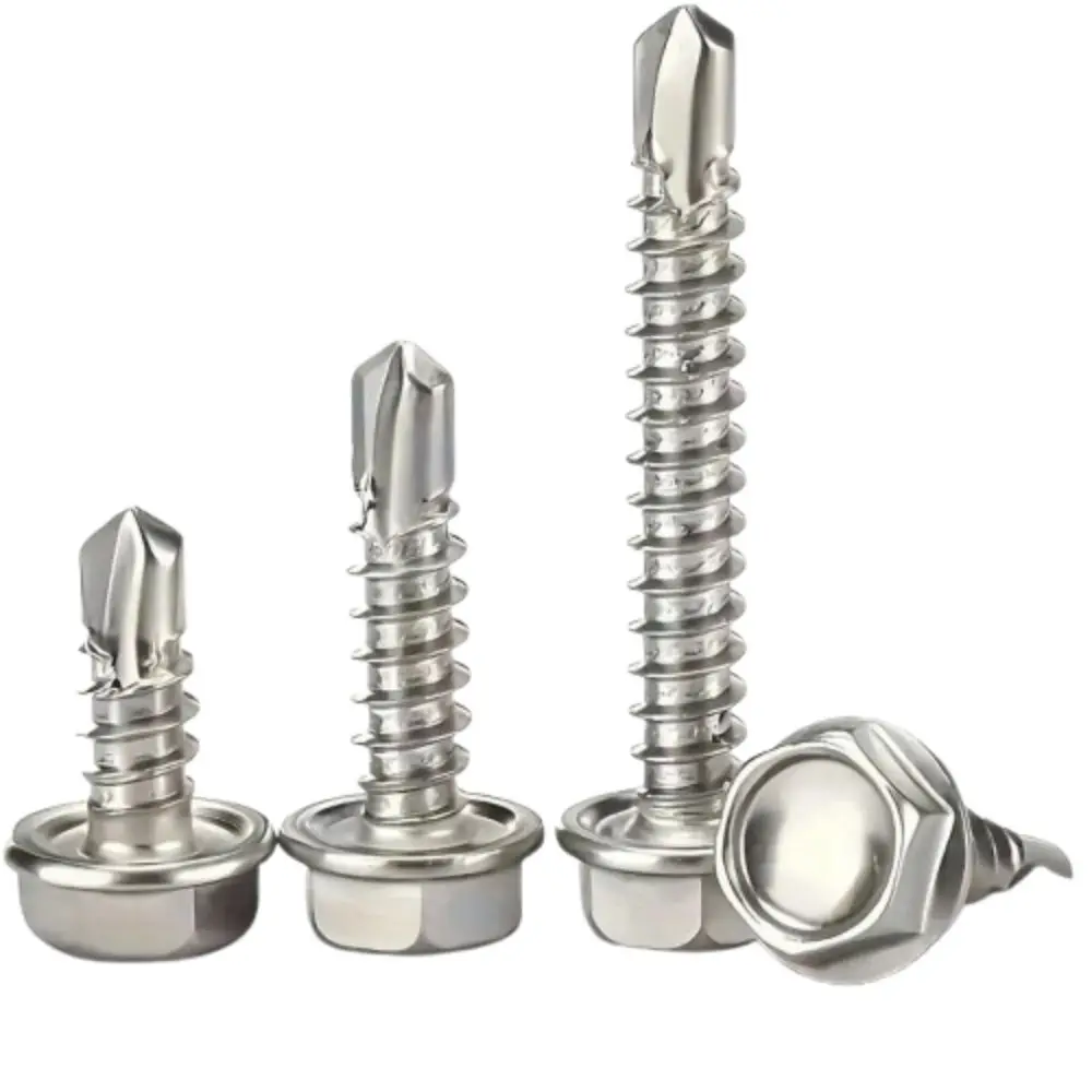 

250Pcs Self-Tapping Screw Assortment Kit Outer Hexagon Drive Fully Threaded Self-drilling Screw Rust-Resistant