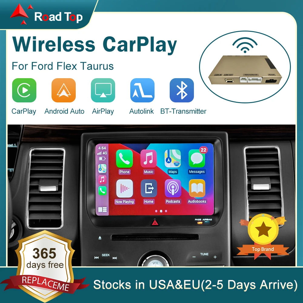 Wireless CarPlay for Ford Flex Taurus with Android Auto Interface Mirror Link AirPlay Car Play Functions support Reverse Camera