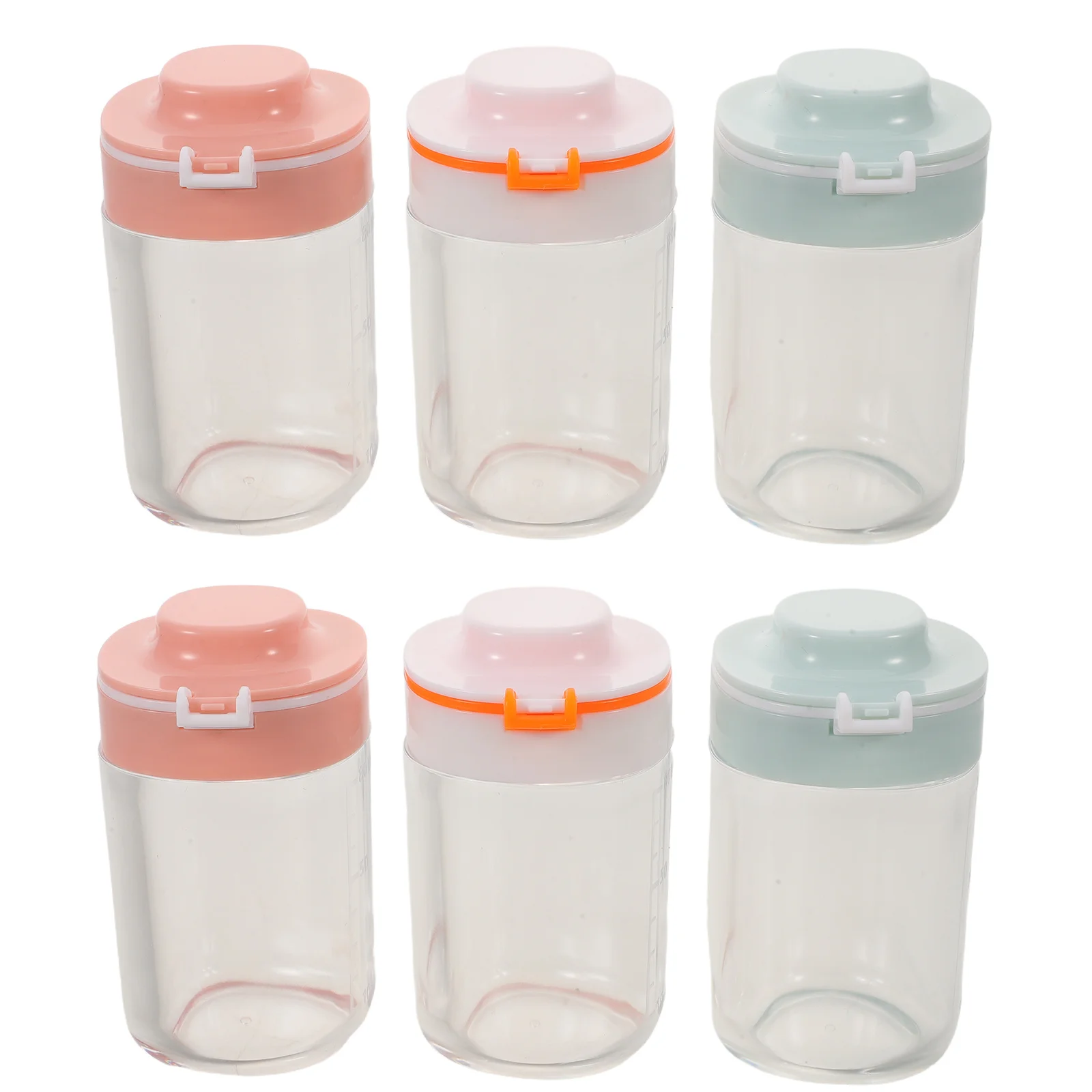 

6Pcs Portable Milk Powder Dispenser Baby Formula Storage Container Airtight Reusable Plastic Food Jars Dual Open Lid Travel