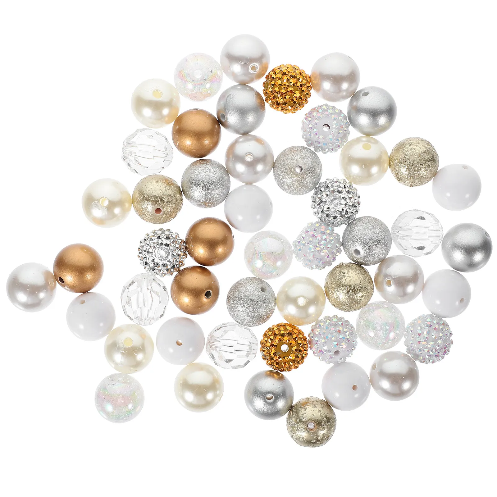 50Pcs Acrylic Beads Bright Colors Large Hole DIY Cord Stringing Round Spacer Beads for Jewelry Charms Crafts Decoration