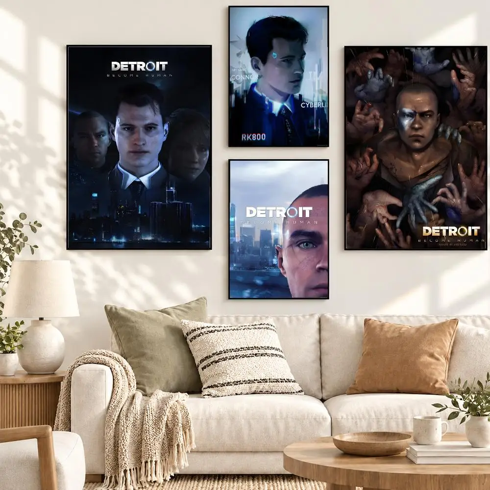 Detroit Become Human Futuristic Android Sci Fi Retro Poster Decorative art prints for the home, holiday gifts, unframed