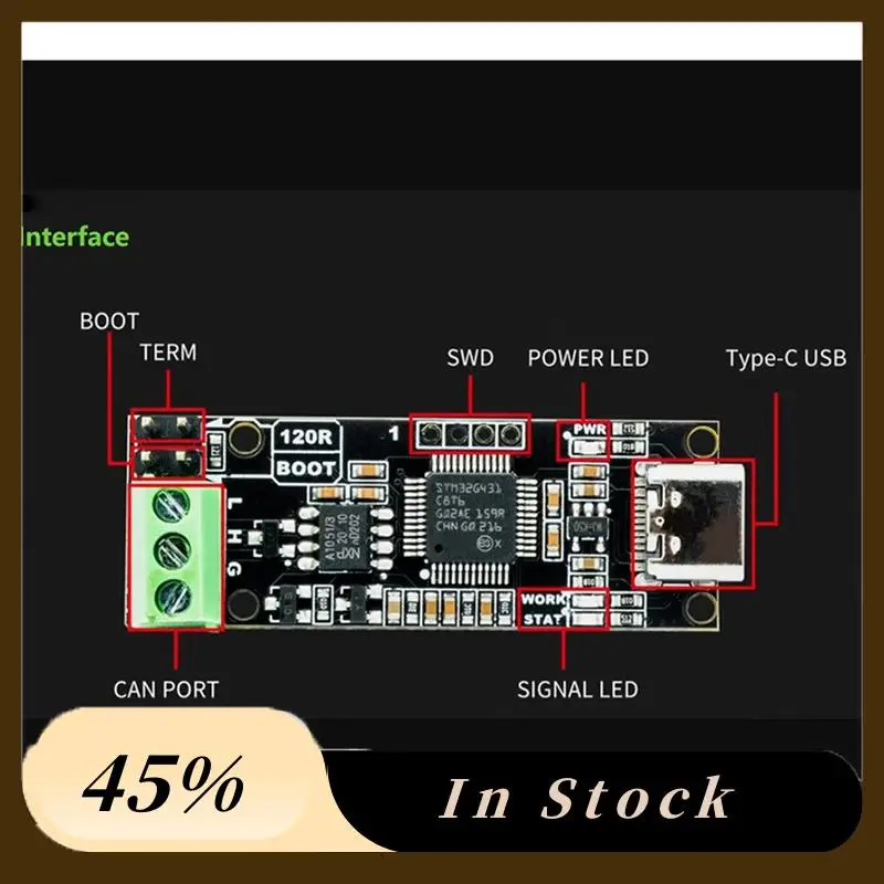 Canable V2.0 Canbus Transceptor USB para PCAN Adaptador analisador de protocolo CAN2.0 Controlador serial fácil de usar