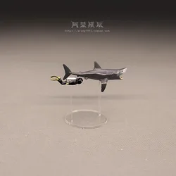Miniatures Ocean Diving Diver White Shark Action Figures Model Underwater Sea Turtle Fish Aquarium Decoration Accessories Toys