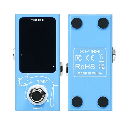 EROK Mini sintonizador cromático efecto Pedal pantalla LED True Bypass afinador de guitarra para guitarra bajo accesorios instrumento Musical