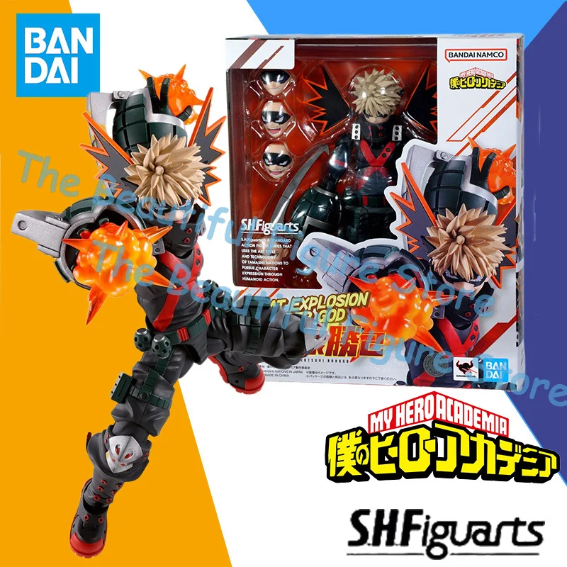 متوفر في المخزون بانداي الأصلي SHF بطلي الأكاديمية Katsuki Bakugo أنيمي عمل نموذج لجسم مقاتلة لعبة مجسمة هدية للطفل