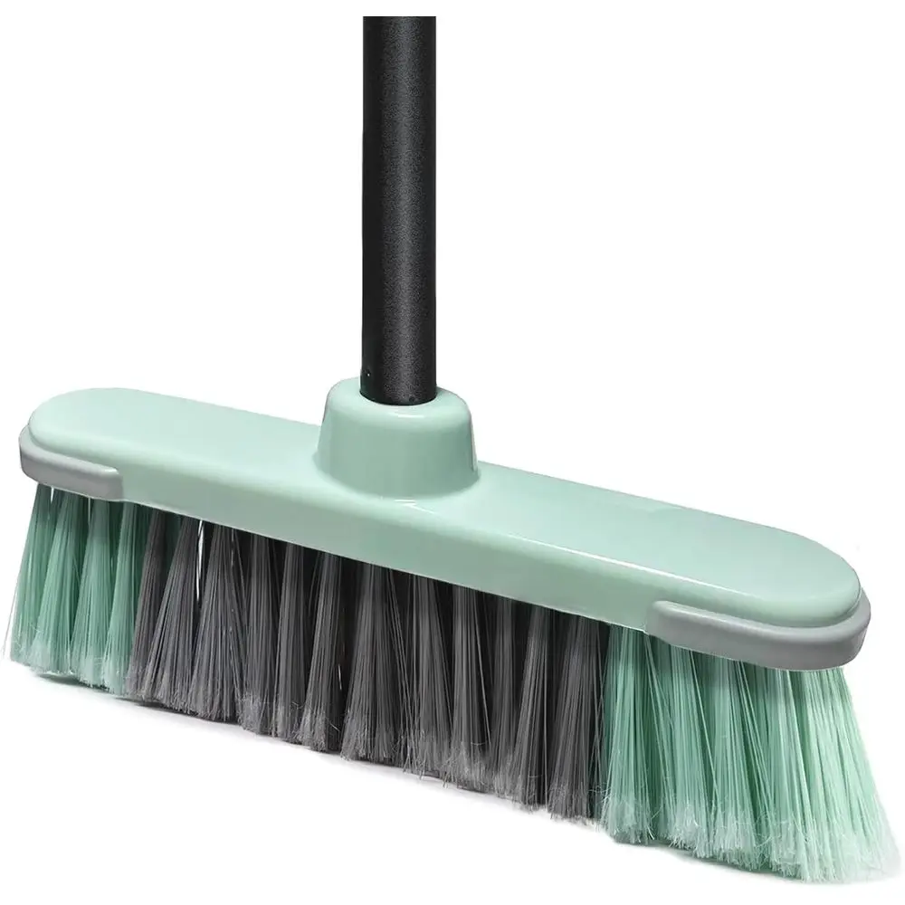 

Indoor Broom Soft Bristle Brooms for Pet Hair, Cleaning Hardwood, Tile, and Decking Surfaces (Green)