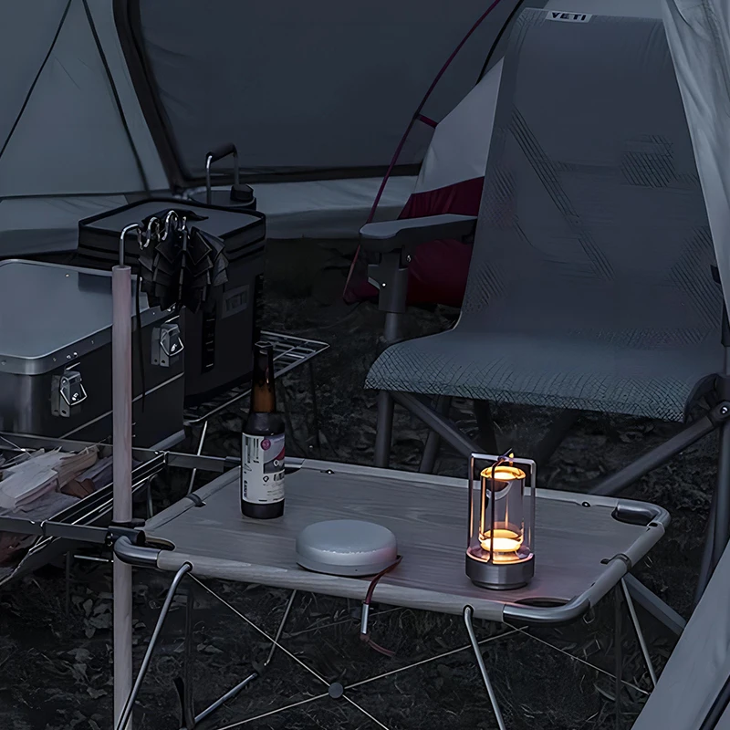 Lámpara LED de cristal para mesita de noche, luz nocturna con Sensor táctil, portátil, recargable, para acampar al aire libre, ambiente de escritorio