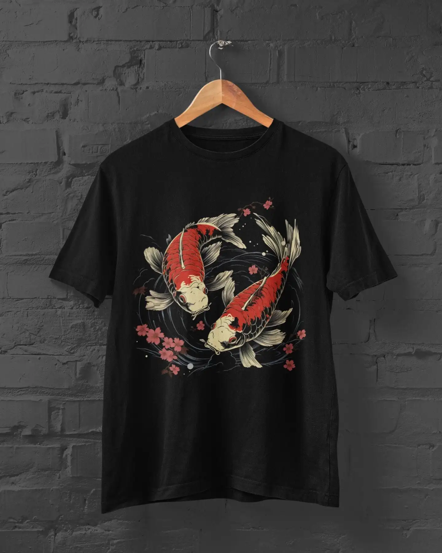 Koi Fish Print T Shirt Japanese Anime Kawaii Harajuku Cute