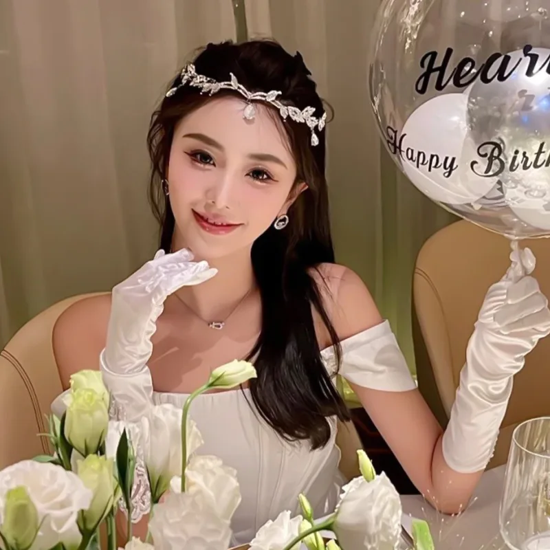 

Sweet Wedding Headpiece Crystal Bridal Head Chain Hair Jewelry for Women Rhinestone Forehead Headband Accessories