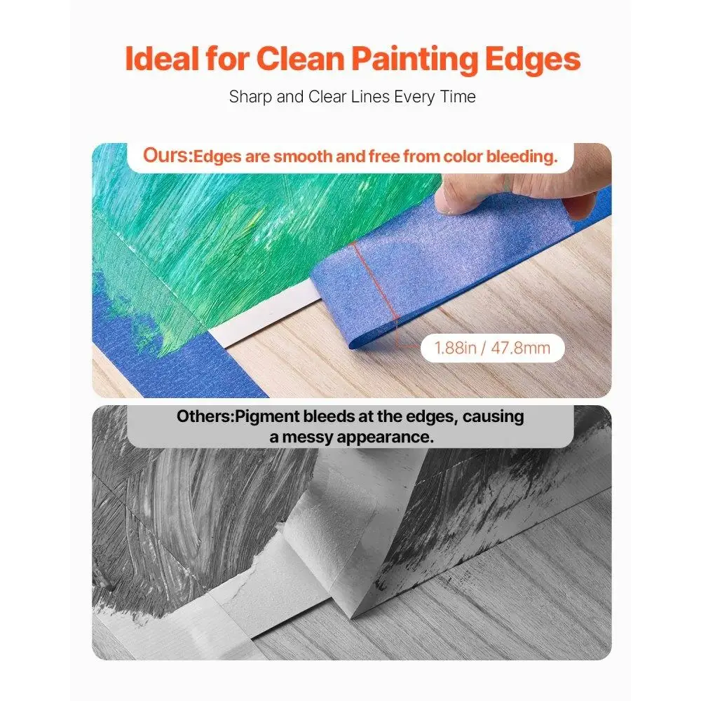 Fita adesiva para pintores resistentes 2 polegadas 60Yds 3 rolos azuis