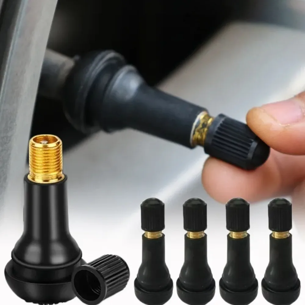 Juego de 10/25 Válvulas de Aire para Neumáticos de Automóvil TR413, Tipo Snap-in, de Goma, para Neumáticos sin Cámara, Duraderas, Accesorios para Coche