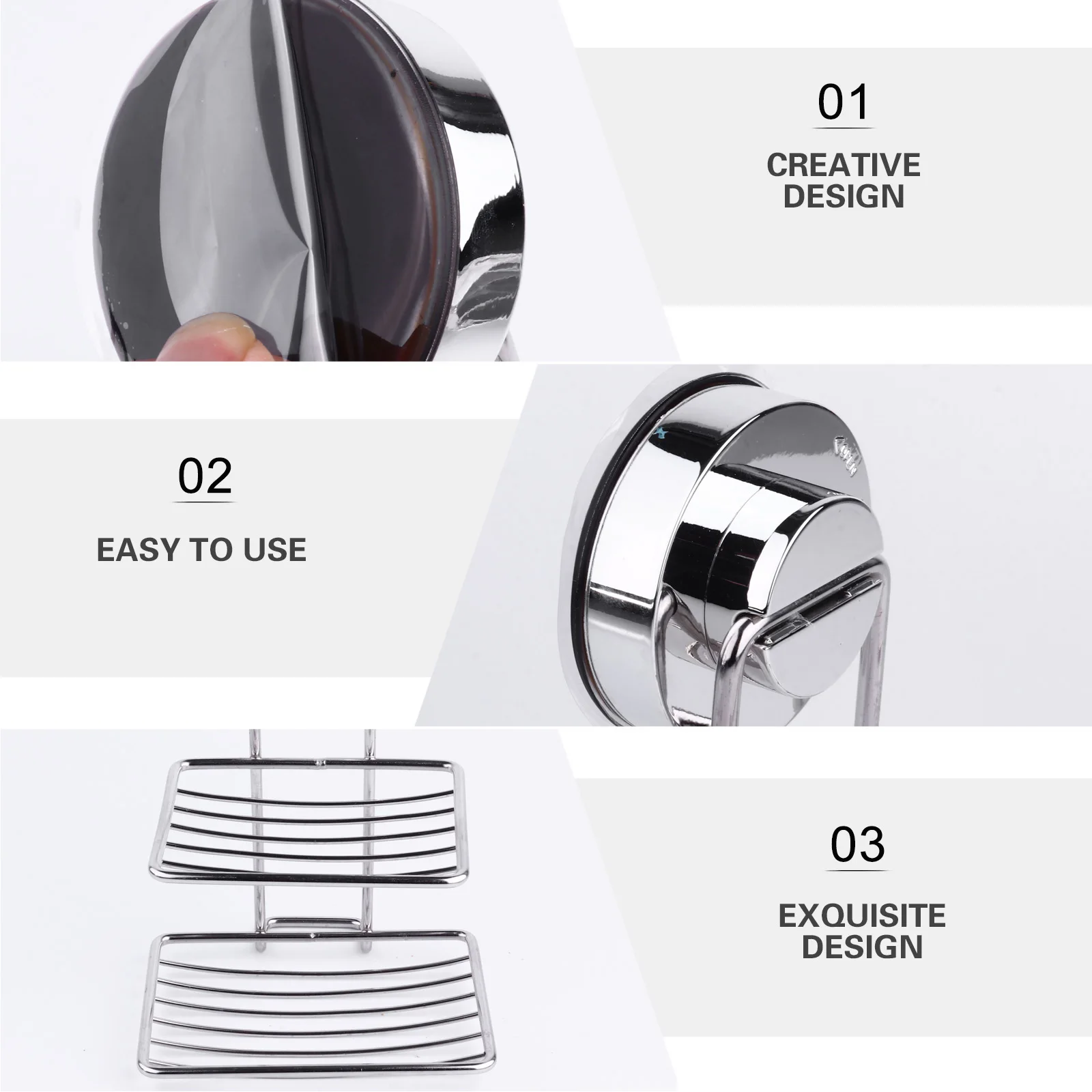 

Double Layer Stainless Steel Soap Holder Suction Cup Wall Mount Rustproof Bathroom Kitchen Easy Install Elegant Design For Tile