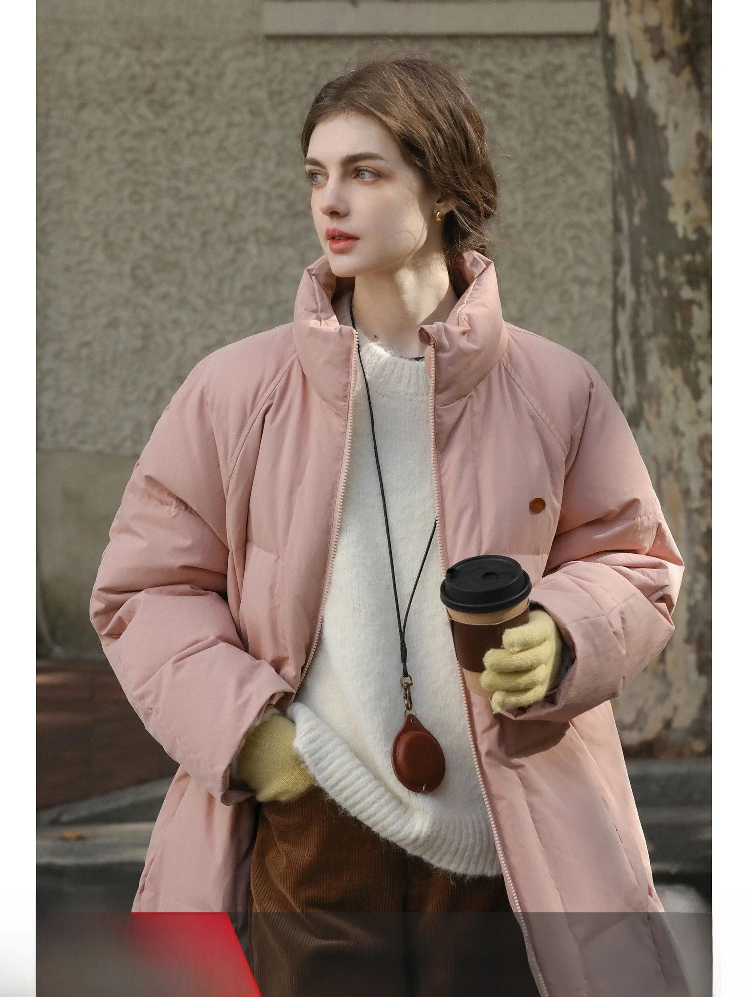 

MELLIIY 2025 Winter Thiened Du down Puffer Jaet Women's Long Straight Cut Zipper ket Retro Sle Warm Stand Collar Coat