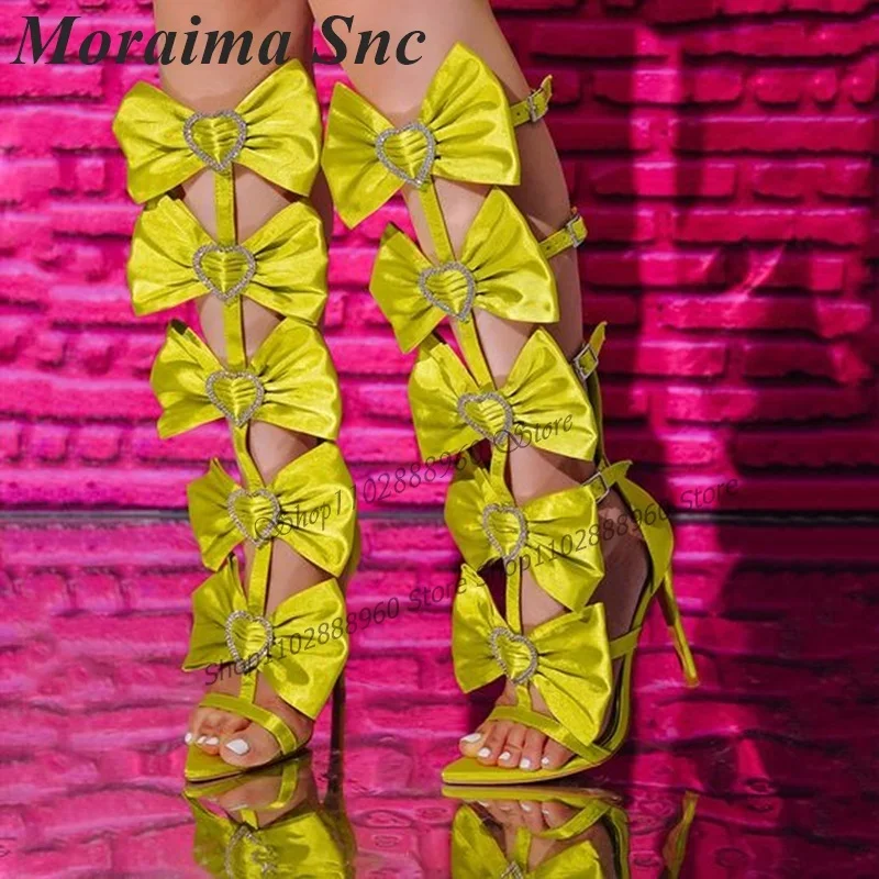 

Trendy T-Strap Black Silk Bow Knot Crystal Sandals Stilettos High Heel Women Shoes Side Zipper Open Toe 2025 Zapatos Para Mujere