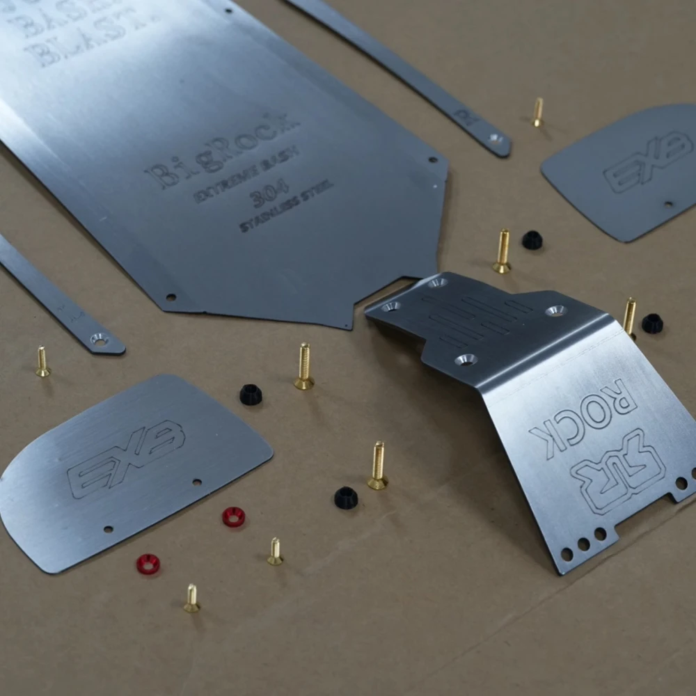 GPM for ARRMA 1/7 BIG ROCK 6S 4X4 BLX ARA7612 MONSTER TRUCK RC Car Metal Stainless Steel Front Center Rear Chassis Armor