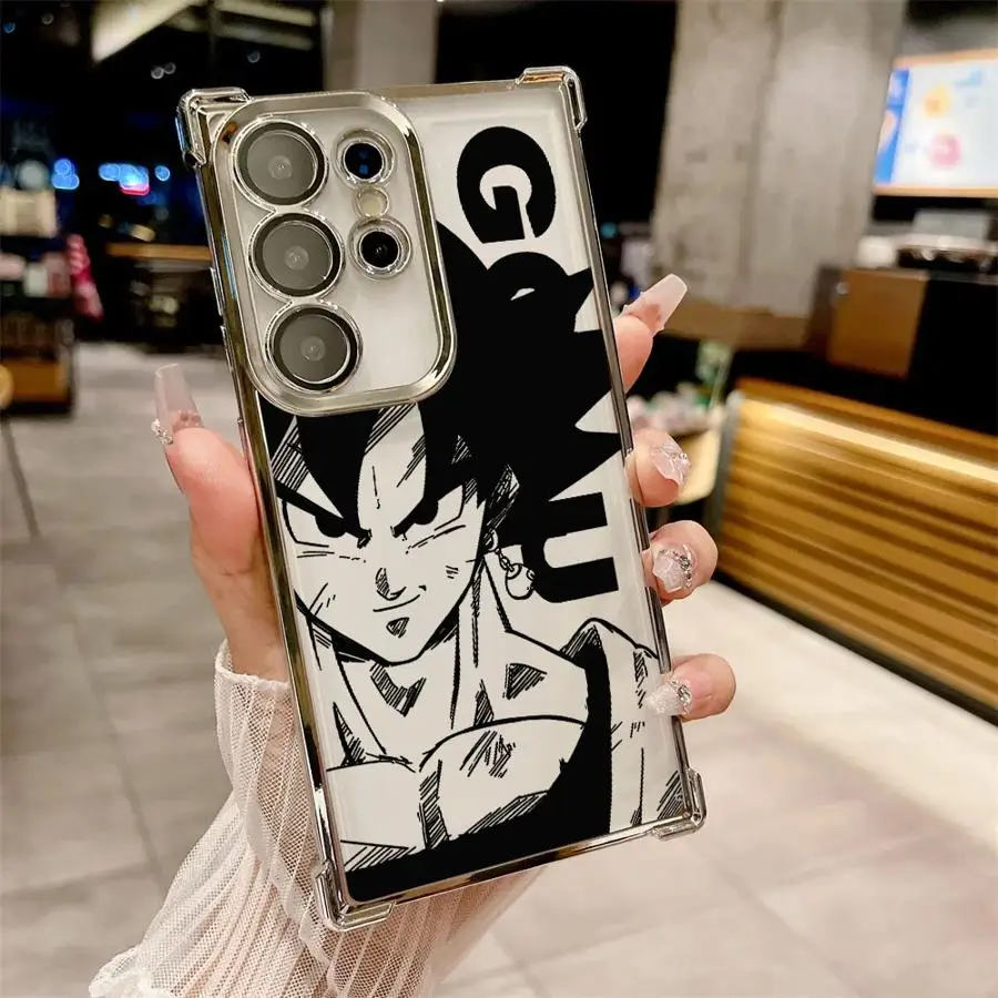 حافظة لهاتف سامسونج جالاكسي S23 S25 Edge S21 Plus S20 FE S22 Ultra S24 Dragon Ball Goku VS Vegeta