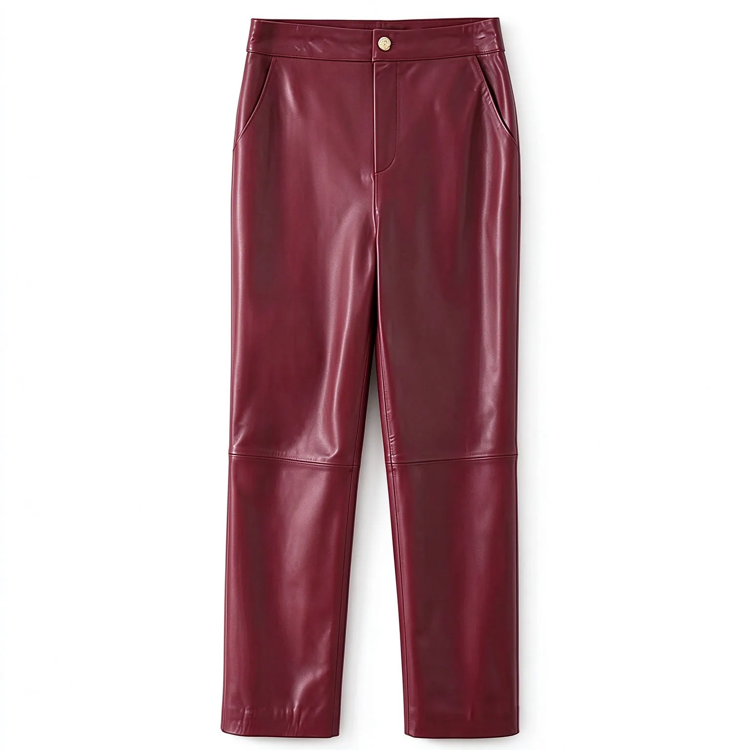 100% Genuine Leather Pants Women Fall Winter Slim Fit Pencil Pants Casual Wine Red/White Female Ankle-length Sheepskin Trousers