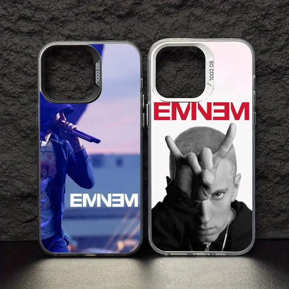 

Rapper Singer E-Eminem Phone Case For iPhone 17,16,15,14,13,12,11,Pro Max,Plus Candy Silver Cover