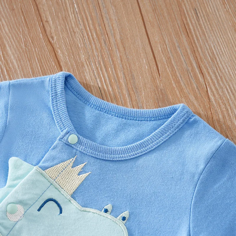 Baby Clothing Casual Clothes Fashion Printed pretty sleeve Outfit Solid Summer Boy Baby Printed Fashion blue koala