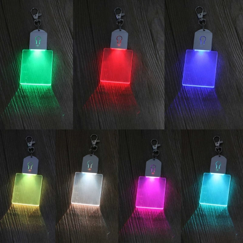 DIY Blank Acrylic Night Light Keychain Mini LED Keychain Rechargeable Light Outdoor Emergency & Daily Use for Kids