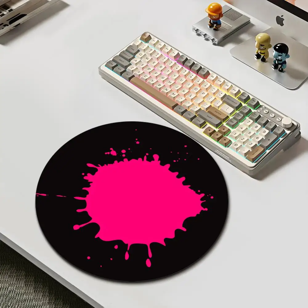 HYBXAXC Splash Ink Art Round Mouse Pad Anti-Slip Rubber Base Desk Mat for Gaming Office Mouse Boy Girl Gift for Play games