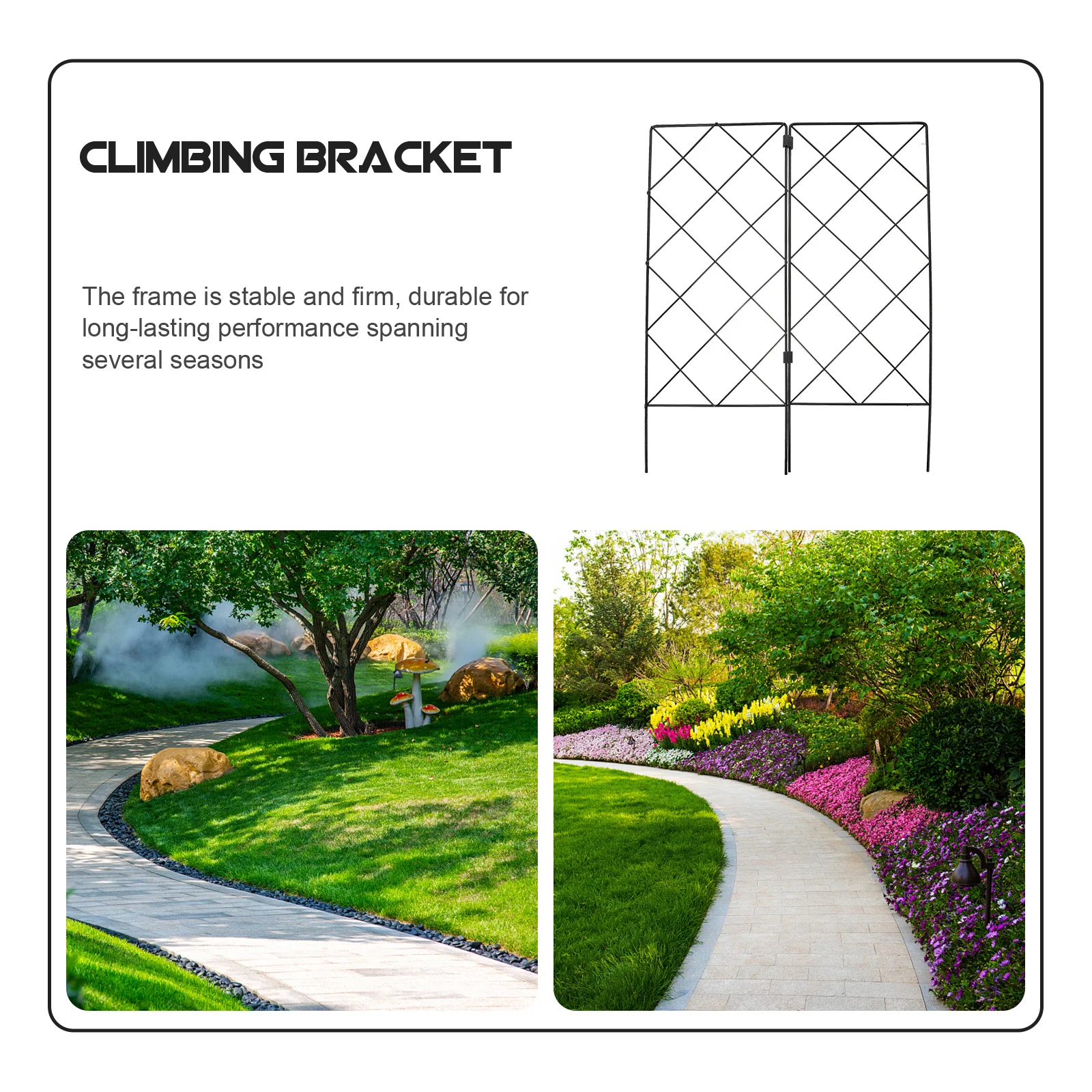 

2Pcs Folding Garden Trellis Stable Durable Vine Holder Plant Support Rack for Climbing Plants Beans Cucumbers Grapes